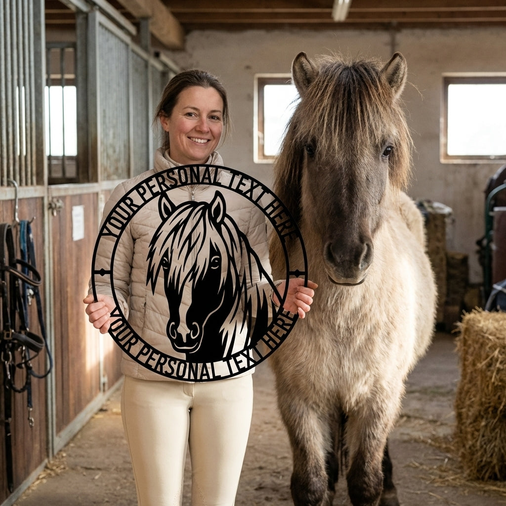 Personalized Icelandic Horse Name Metal Sign Gift. Custom Horselover Wall Decor Gift