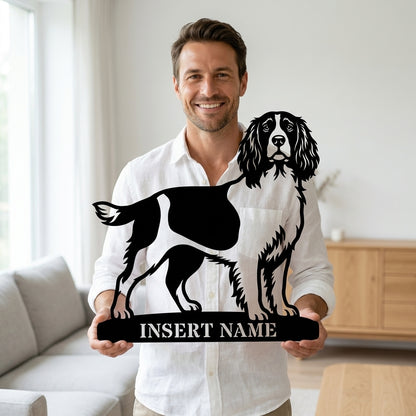 Personalized English Springer Spaniel Metal Sign. Custom Dog Owner Wall Decor Gift
