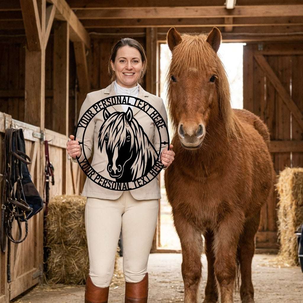 Personalized Icelandic Horse Name Metal Sign Gift. Custom Horselover Wall Decor Gift