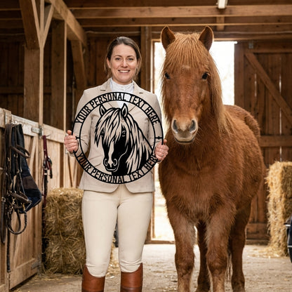 Personalized Icelandic Horse Name Metal Sign Gift. Custom Horselover Wall Decor Gift