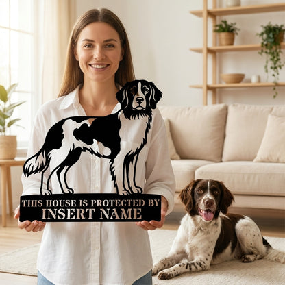 Personalized Small Munsterlander Guard Metal Sign. Custom Dog Name Wall Decor