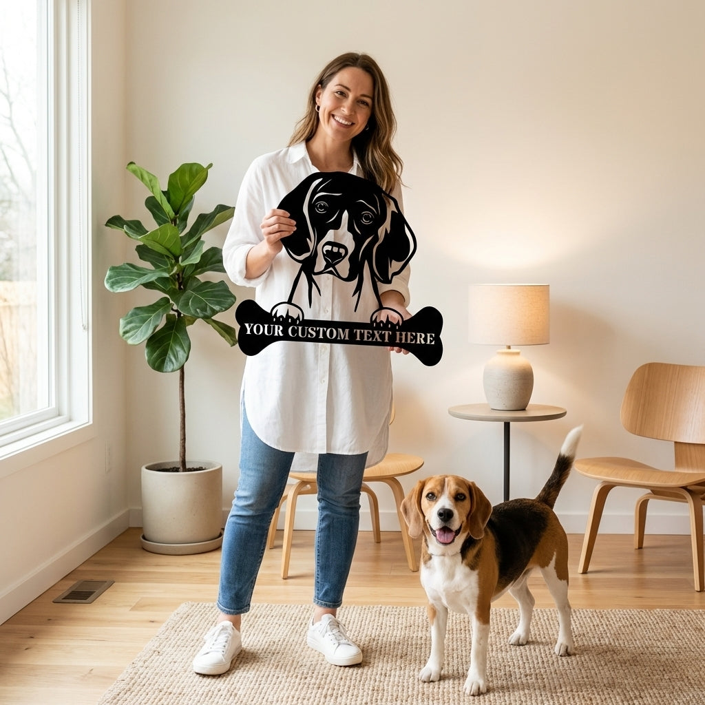 Personalized Beagle Name Metal Sign. Customizable Dog Owner Wall Decor Gift