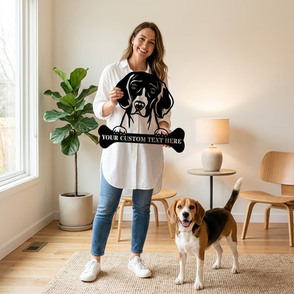 Personalized Beagle Name Metal Sign. Customizable Dog Owner Wall Decor Gift