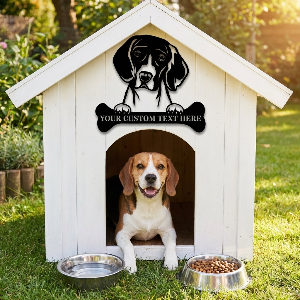 Personalized Beagle Name Metal Sign. Customizable Dog Owner Wall Decor Gift