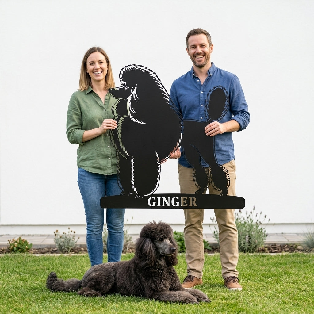 Personalized Dog Name Metal Sign. Custom Poodle Owner Wall Decor Gift