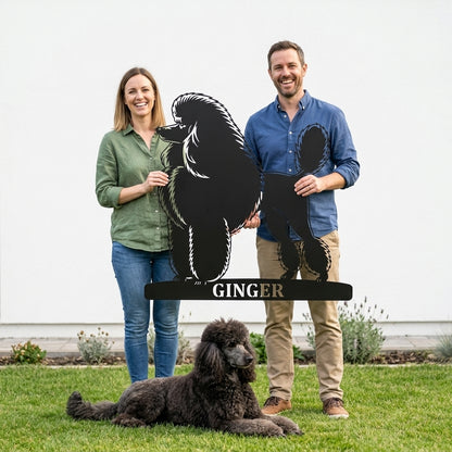 Personalized Dog Name Metal Sign. Custom Poodle Owner Wall Decor Gift