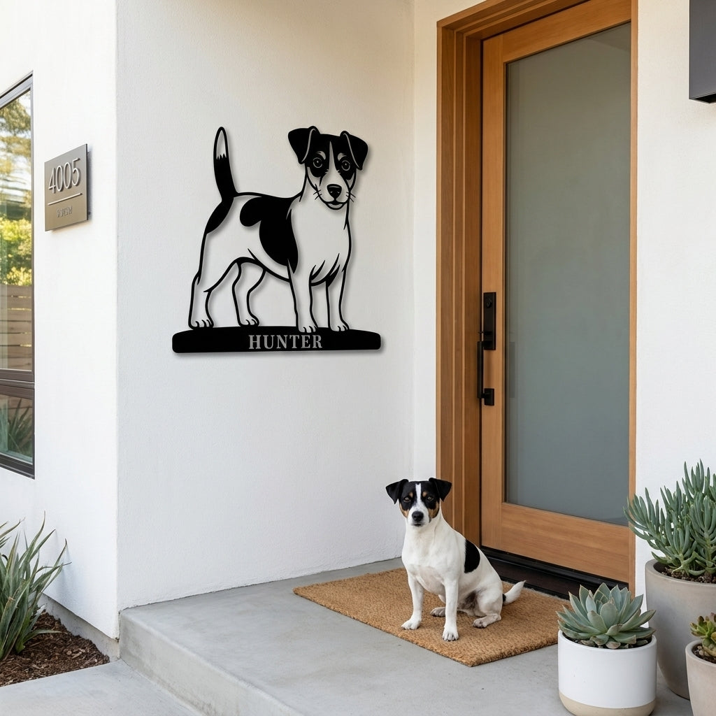 Personalized Jack Russell Terrier Name Metal Sign. Custom Dog Owner Wall Decor Gift