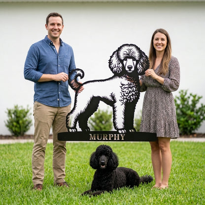 Personalized Poodle Dog Name Metal Sign. Custom Dog Owner Wall Decor Gift