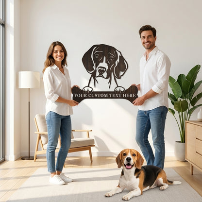 Personalized Beagle Name Metal Sign. Customizable Dog Owner Wall Decor Gift
