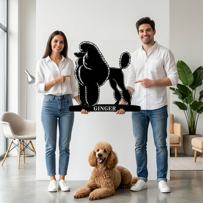Personalized Dog Name Metal Sign. Custom Poodle Owner Wall Decor Gift