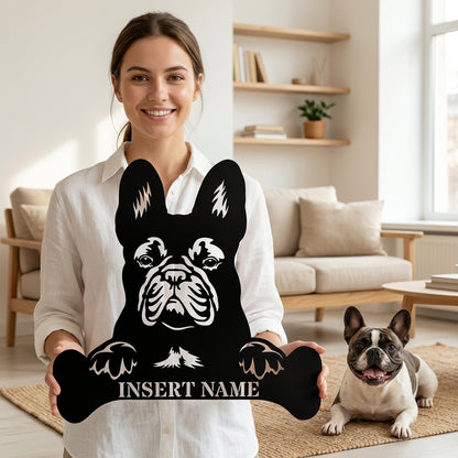 Personalized French Bulldog Name Metal Sign. Customizable Dog Owner Wall Decor Gift