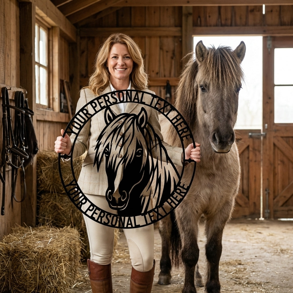 Personalized Icelandic Horse Name Metal Sign Gift. Custom Horselover Wall Decor Gift