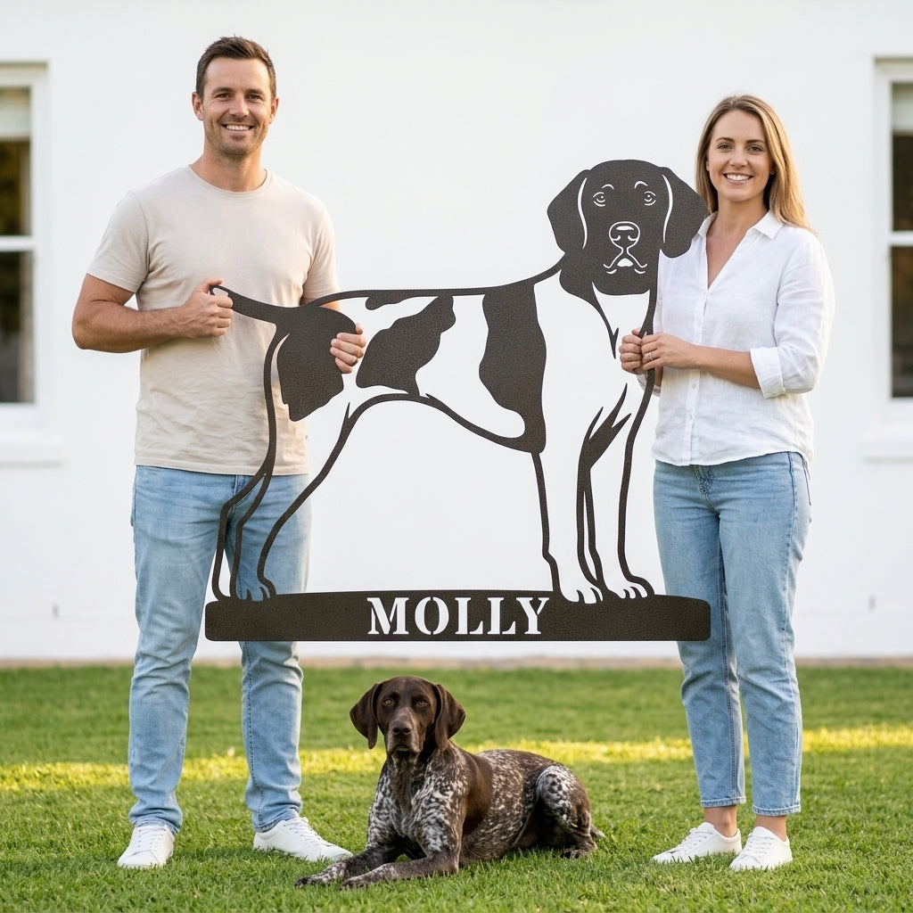 Personalized German Shorthaired Pointer Name Metal Sign. Custom Dog Owner Wall Decor Gift