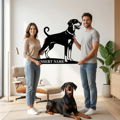 Personalized Dobermann Name Metal Sign. Custom Dog Owner Wall Decor Gift