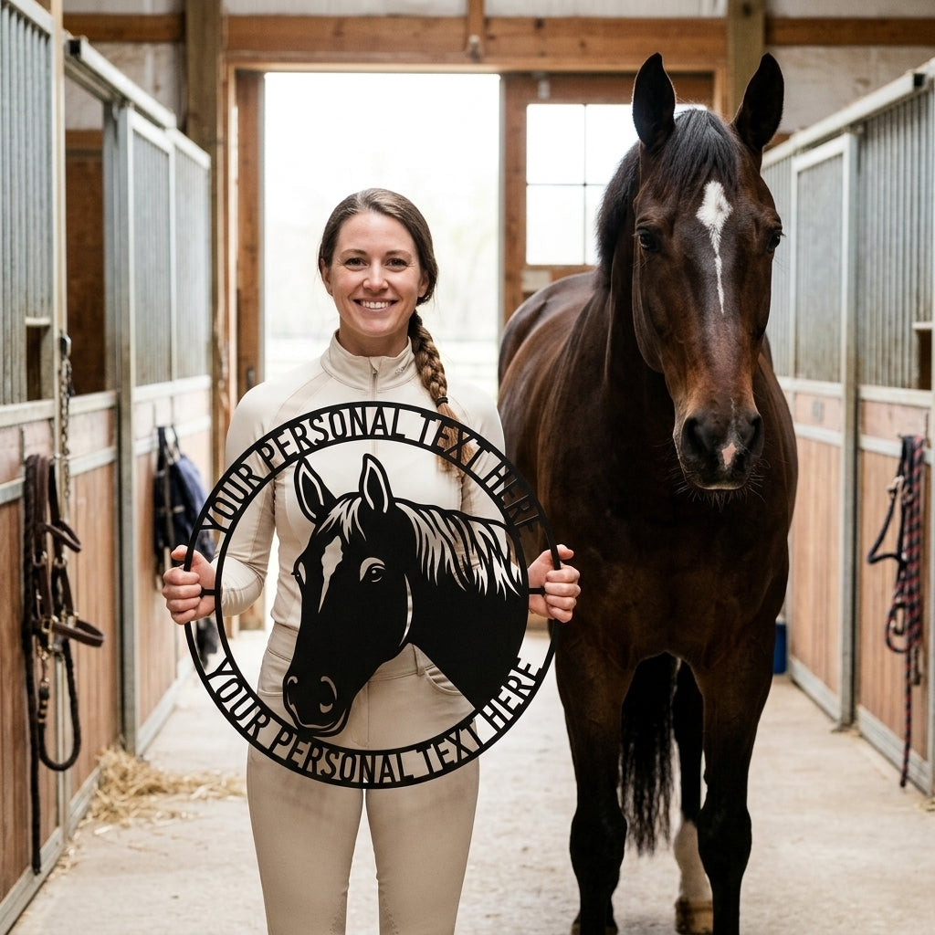 Personalized Danish Warmblood Horse Name Metal Sign. Custom Horselover Wall Decor Gift