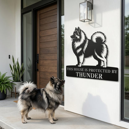 Personalized Keeshond Guard Metal Sign. Custom Wolfspitz Name Wall Decor