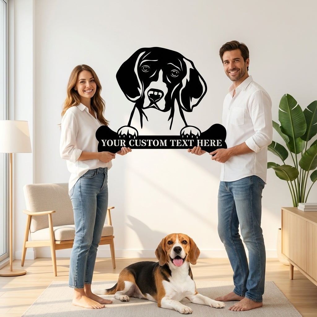 Personalized Beagle Name Metal Sign. Customizable Dog Owner Wall Decor Gift