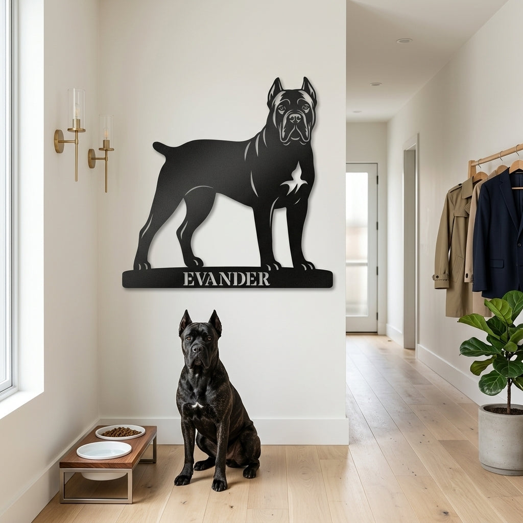 Personalized Cane Corso Name Metal Sign. Custom Dog Owner Wall Decor Gift
