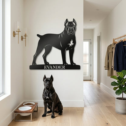 Personalized Cane Corso Name Metal Sign. Custom Dog Owner Wall Decor Gift
