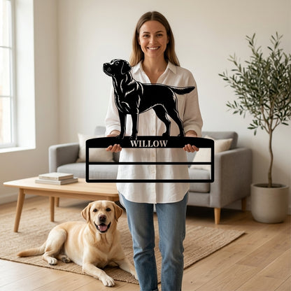 Personalized Labrador Retriever Rosette Metal Sign Champion Display