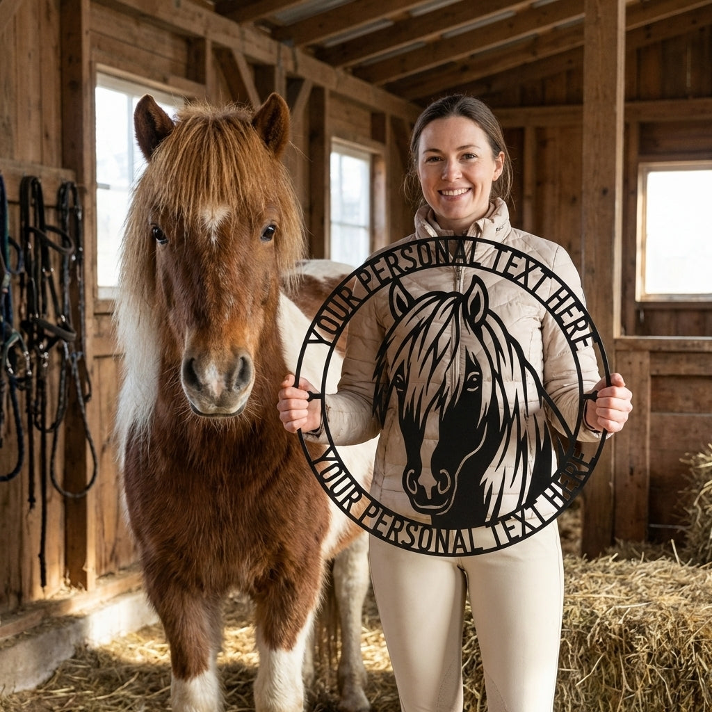 Personalized Icelandic Horse Name Metal Sign Gift. Custom Horselover Wall Decor Gift
