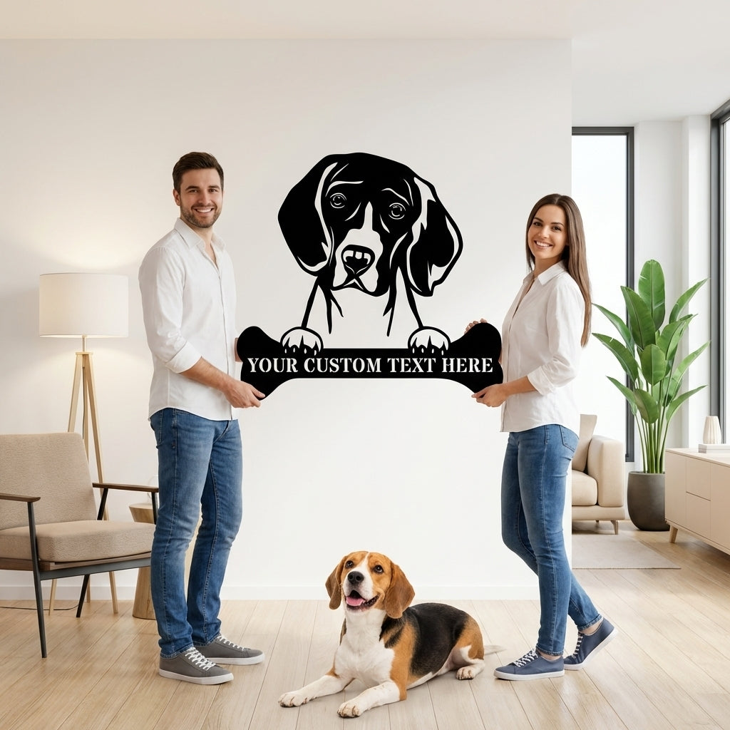 Personalized Beagle Name Metal Sign. Customizable Dog Owner Wall Decor Gift