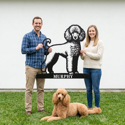 Personalized Poodle Dog Name Metal Sign. Custom Dog Owner Wall Decor Gift