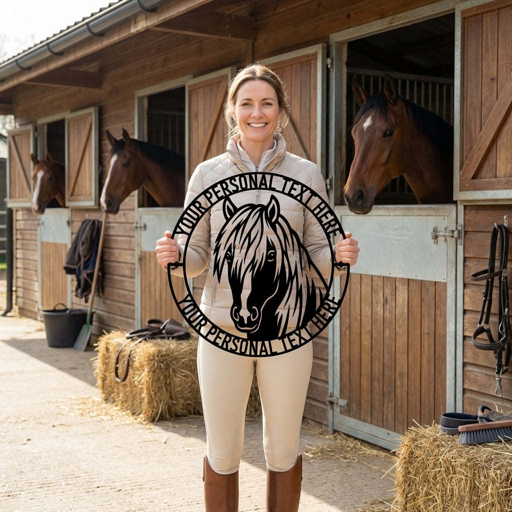 Personalized Icelandic Horse Name Metal Sign Gift. Custom Horselover Wall Decor Gift