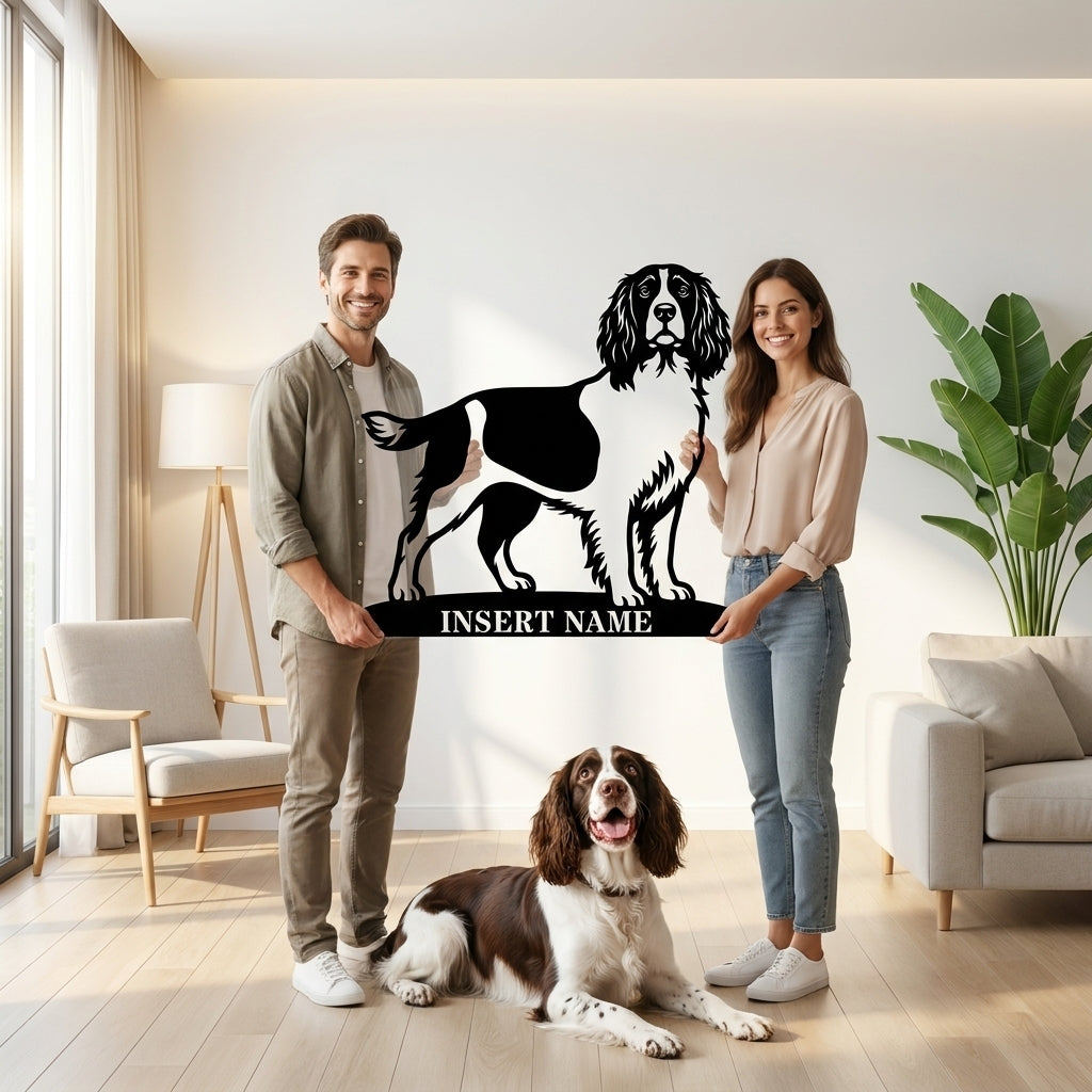 Personalized English Springer Spaniel Metal Sign. Custom Dog Owner Wall Decor Gift
