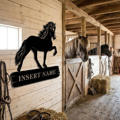 Custom Icelandic Horsename Metal Sign. Personalized Horsebarn Wall Decor Gift
