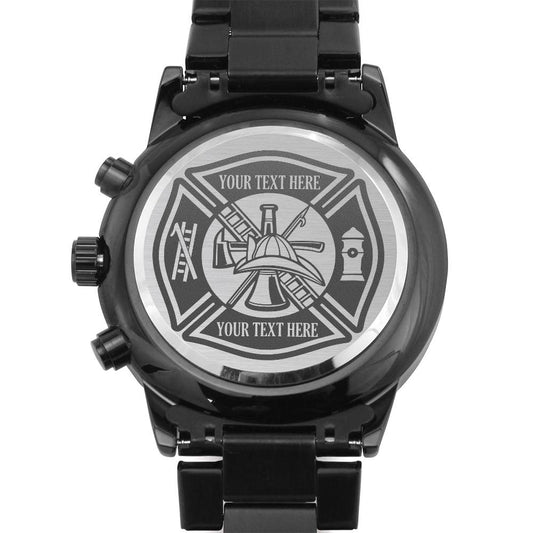 Personalized Firefighter Department Maltese Cross Metal Watch