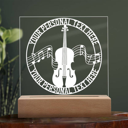 Personalized Cello Instrument Acrylic Sign. Custom Musician Name LED Plaque Gift. Music Room Light Decor. Music Studio Desktop Decoration