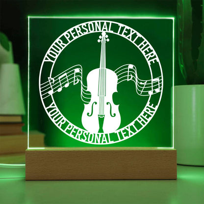 Personalized Cello Instrument Acrylic Sign. Custom Musician Name LED Plaque Gift. Music Room Light Decor. Music Studio Desktop Decoration