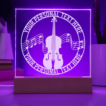 Personalized Cello Instrument Acrylic Sign. Custom Musician Name LED Plaque Gift. Music Room Light Decor. Music Studio Desktop Decoration