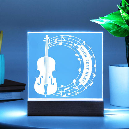 Personalized Cello And Notes Name Acrylic Sign. Custom Cellist LED Plaque Gift. Music Room Light Decor. Music Studio Desktop Decoration Gift