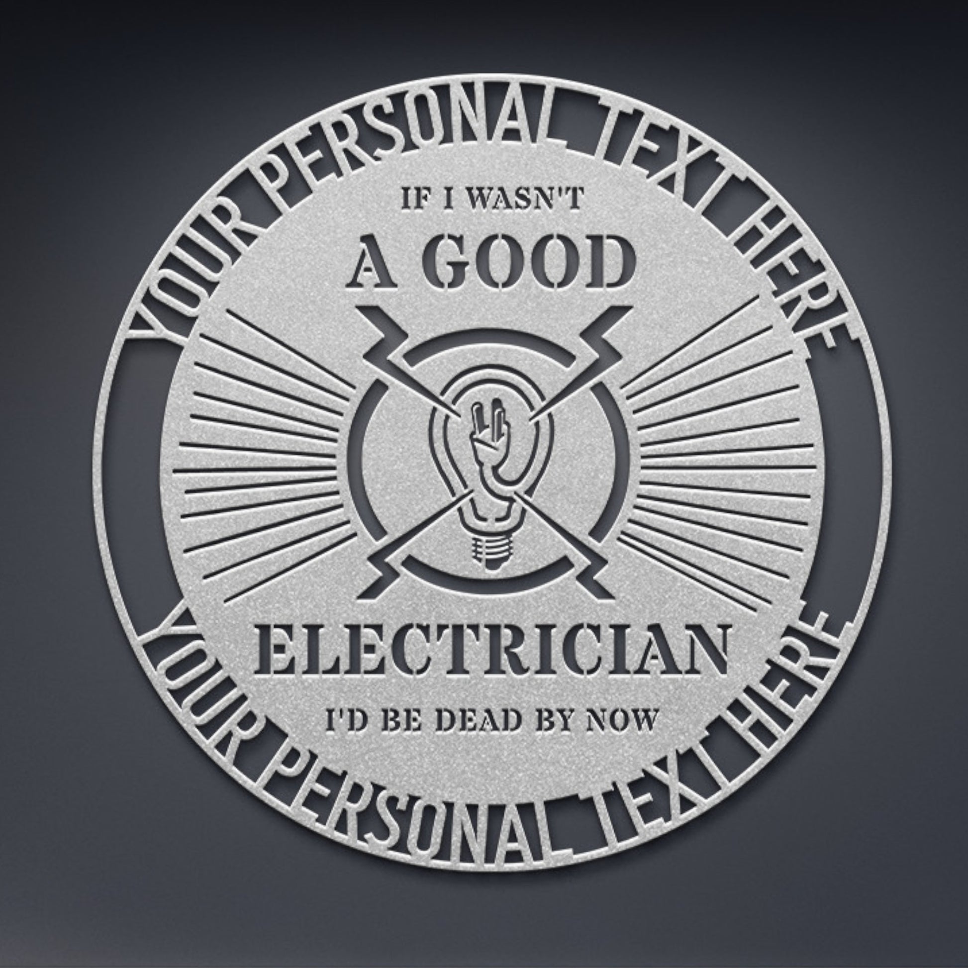 Personalized Electrician Name Metal Sign Gift. Custom Electrician Portrait Decor. Lineman Wall Art Hanging. Funny Personal Gift For Wireman