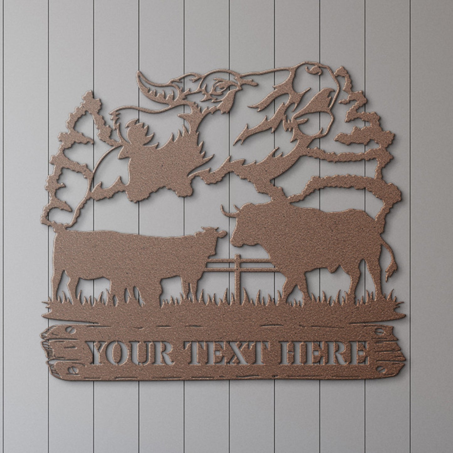 Personalized Wildlife Bull Ranch Name Metal Sign. Custom Bull Wall Decor Gift. Customized Nature Wall Art Gift. Bull Ranch Wall Decor Gift