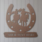 Personalized Horseriders Name Metal Sign. Custom Horseshoe Wall Art Decor Gift