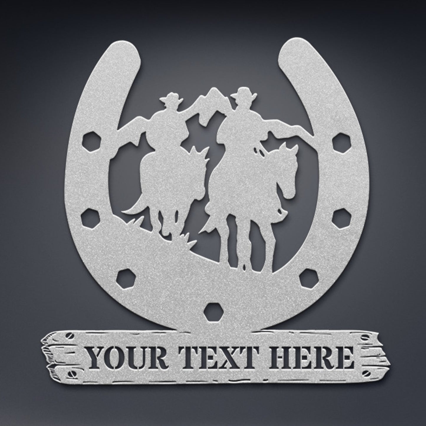 Personalized Horseriders Name Metal Sign Display. Custom Horseshoe Wall Decor Gift. Horse Riders Portrait. Customized Gifts For Horse Lovers