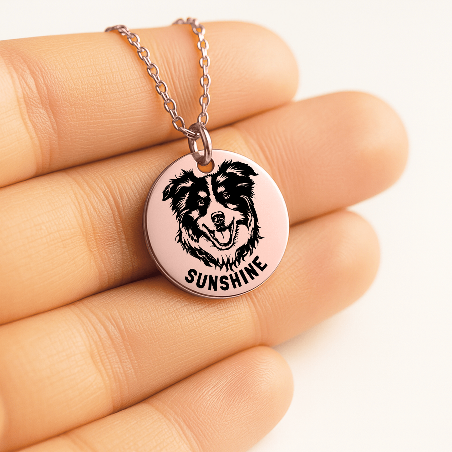 Personalized Australian Shepherd Dog Mom Necklace with message card + Jewelry Gift Box