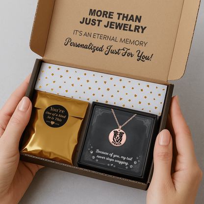 Personalized Dog Mom Border Collie Necklace with message card + Jewelry Gift Box