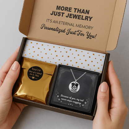 Personalized Australian Shepherd Dog Mom Necklace with message card + Jewelry Gift Box