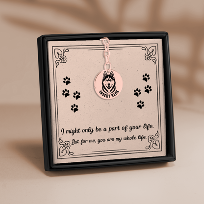 Personalized Husky engraved keychain in jewelry box 1