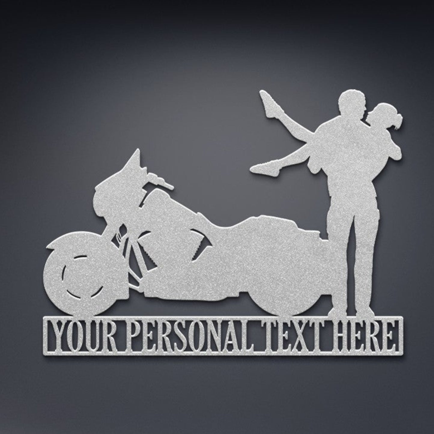 Personalized Motorcycle Love Couple Name Metal Sign. Custom Biker Wedding Decor. Personal Motorbike Wall Art Gift. Lovebirds Wall Hanging