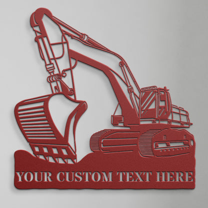 Personalized Excavator Digging Metal Sign With Custom Text, Excavater Operater Gift, Heavy Machinery Wall Decor, Machine Operator Wall Art