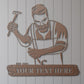 Personalized Carpenter Woodworker Name Metal Sign Gift. Carpenter Handyman Steel Sign Monogram. Custom DIY Sign Wall Decor Gift. Shop Decor
