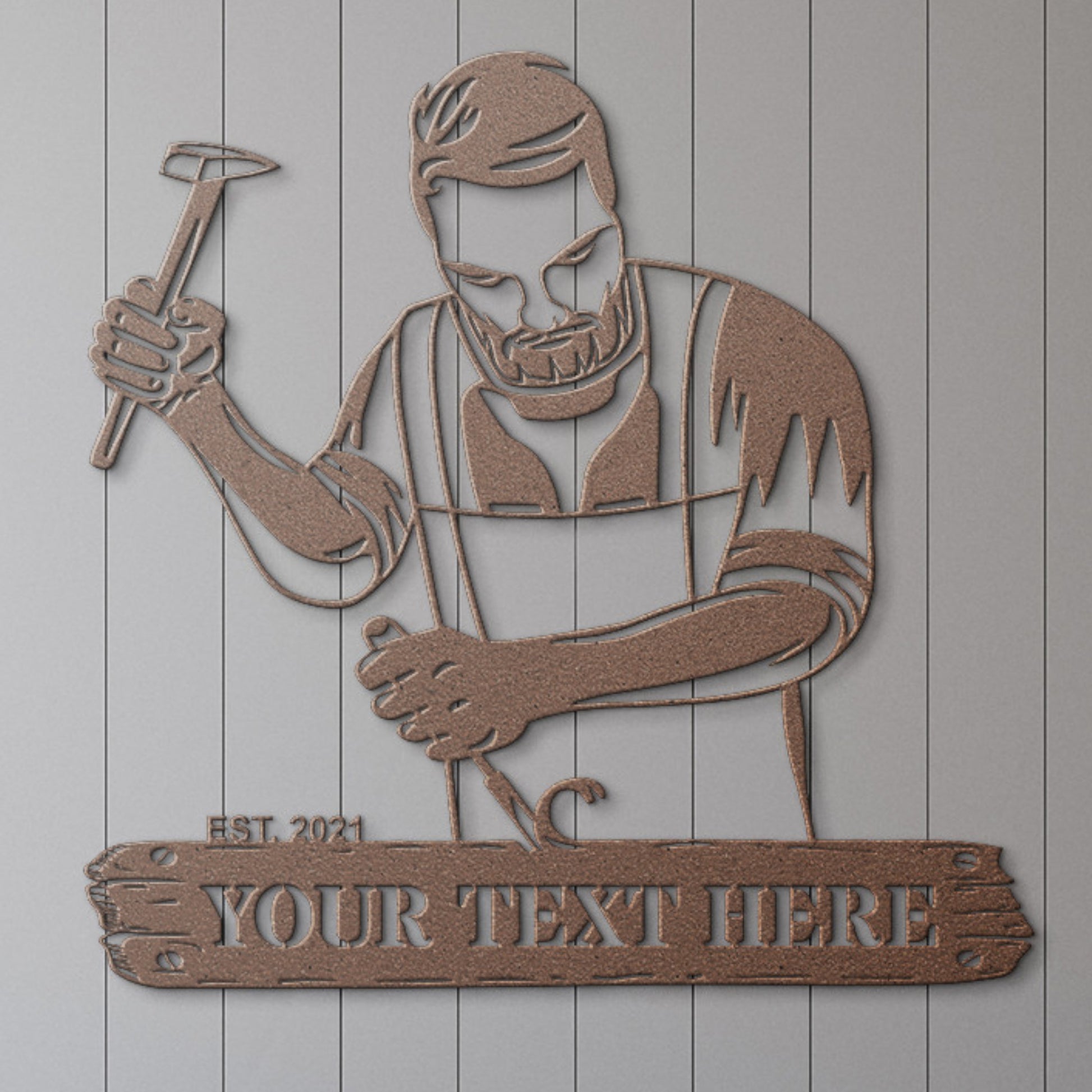 Personalized Carpenter Woodworker Name Metal Sign Gift. Carpenter Handyman Steel Sign Monogram. Custom DIY Sign Wall Decor Gift. Shop Decor