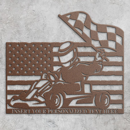 Personalized Karting Name Metal Sign. Custom Go-Kart Wall Decor Gift. Racing Driver. Petrolhead. Racetrack Wall Hanging. Champion. Winner