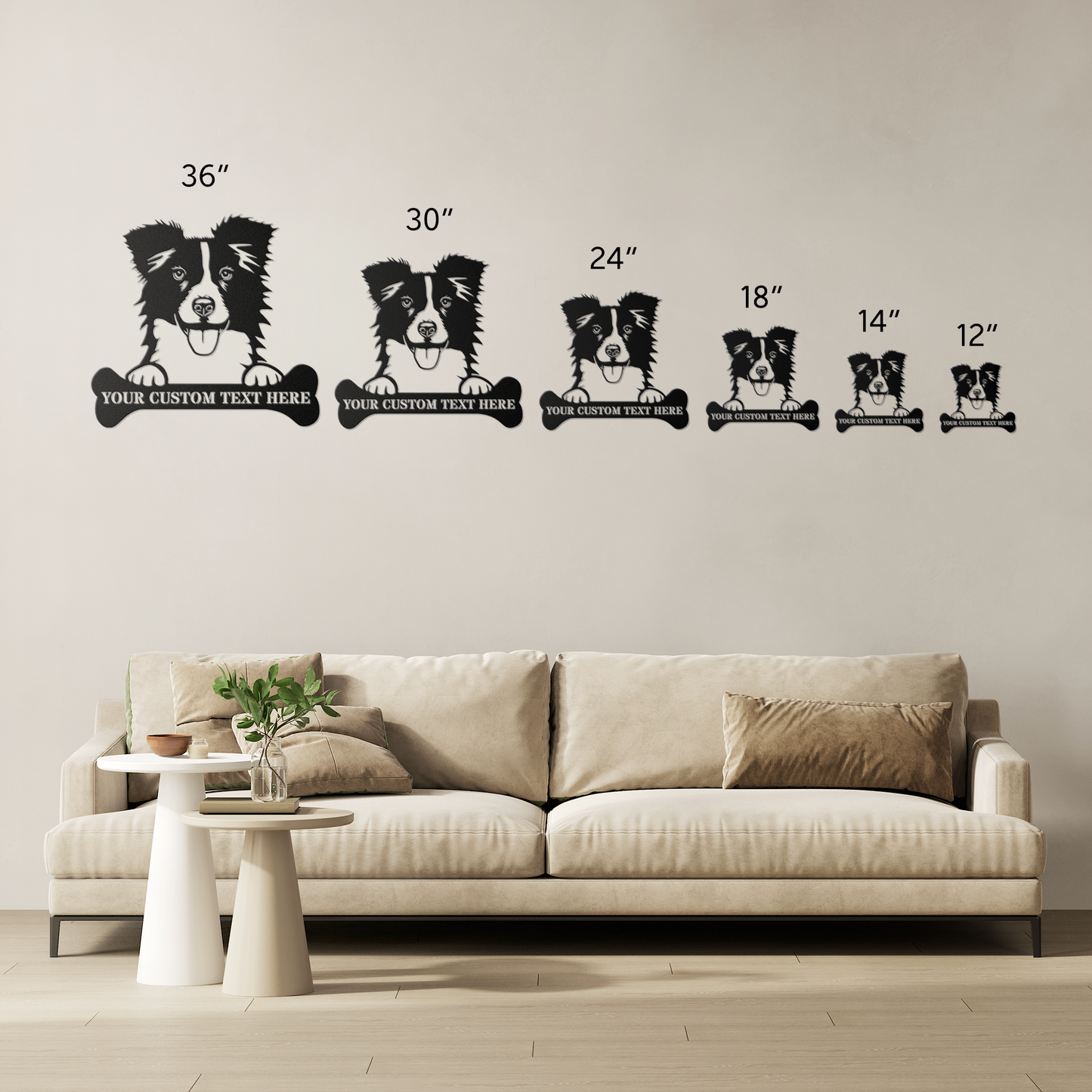 Personalized Border Collie Name Metal Sign. Customizable Dog Owner Wall Decor Gift