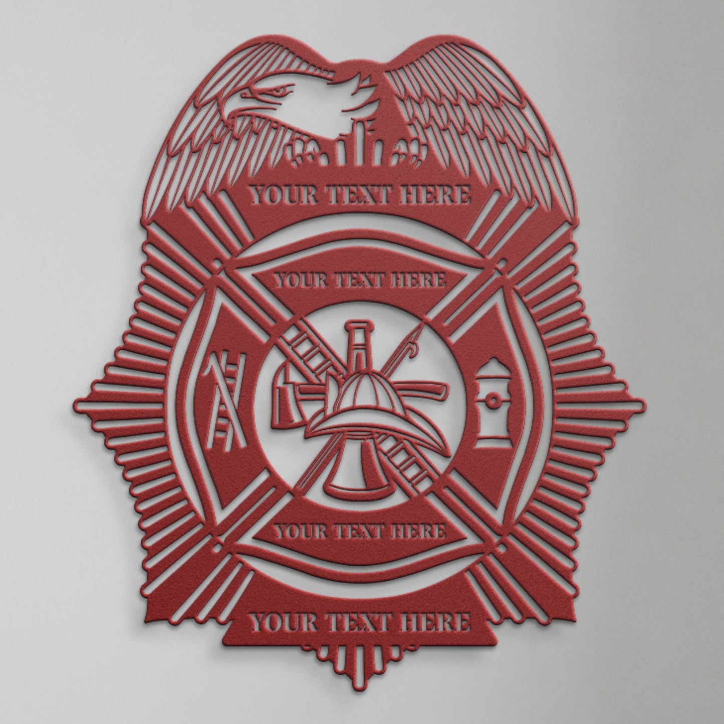 Personalized Firefighter Badge Metal Name Sign Gift, Custom Firefighter Maltese Cross, Fire Chief Name Wall Decor, Fire Districts Symbols